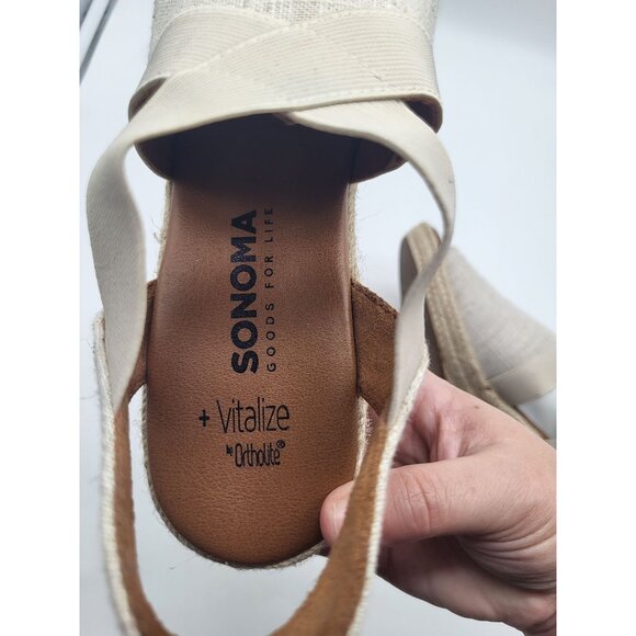 SONOMA Vitalize Ortholite Women's SZ 8.5 Wedge Sandal Chorale Tan - Picture 7 of 10